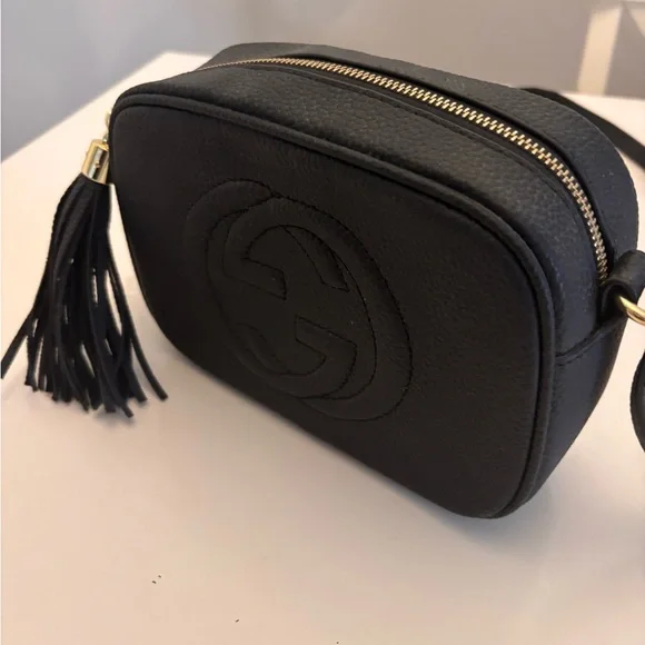 Black Textured Leather Bag - Picture 6 of 6